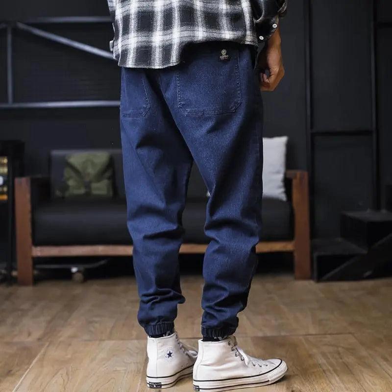 Plus Size Men Hip Hop Jeans Trousers - Mishastyle