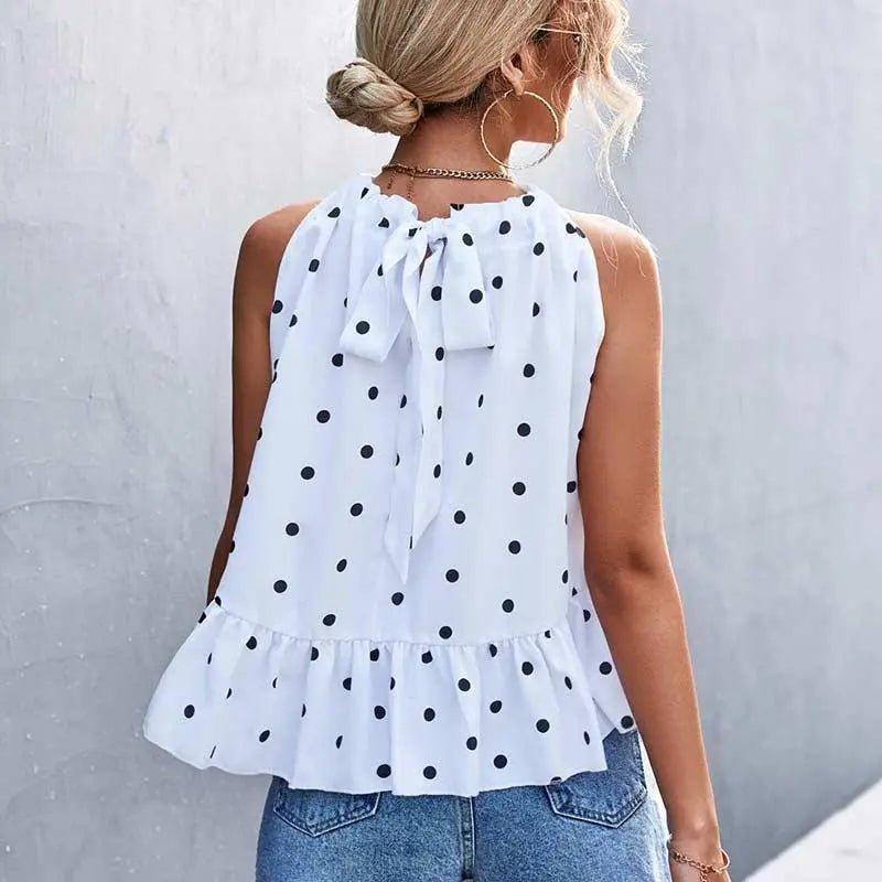 Polka-Dot Halterneck Top - Mishastyle