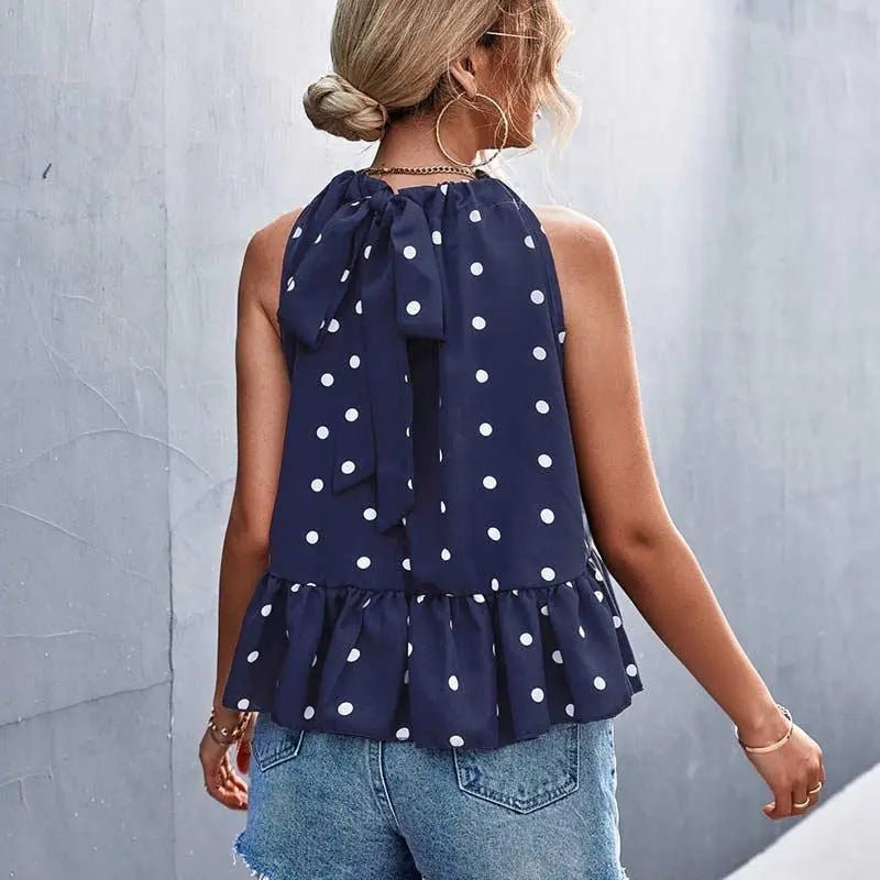 Polka-Dot Halterneck Top - Mishastyle