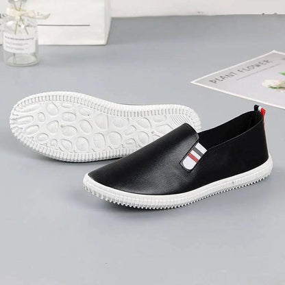 Pu Leather Slip On Flat - Mishastyle