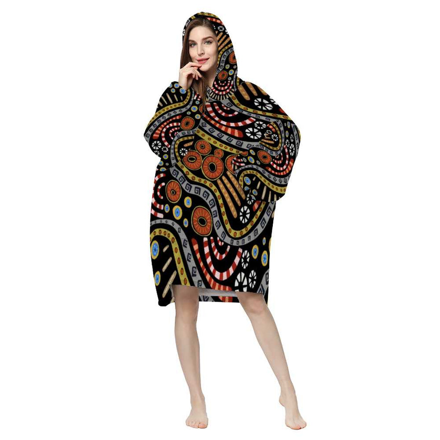 Pullover Hooded Blanket - Sweat Black - Mishastyle