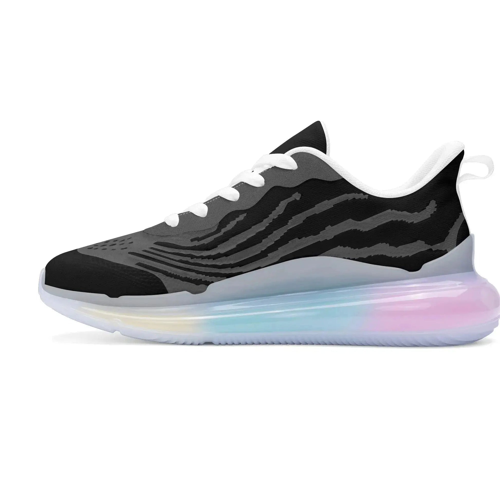 Rainbow Atmospheric Cushion Running Shoes - Black - Mishastyle