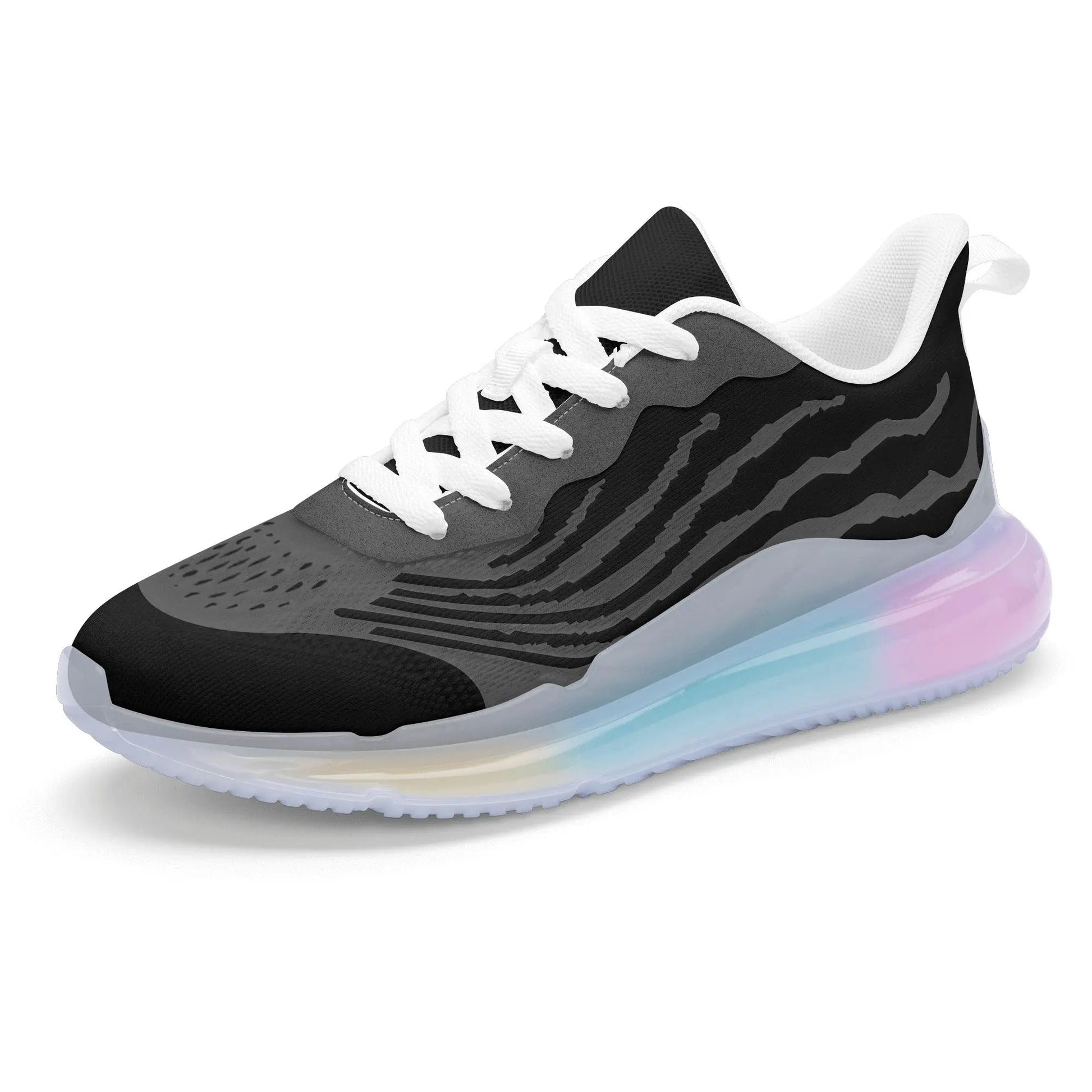 Rainbow Atmospheric Cushion Running Shoes - Black - Mishastyle