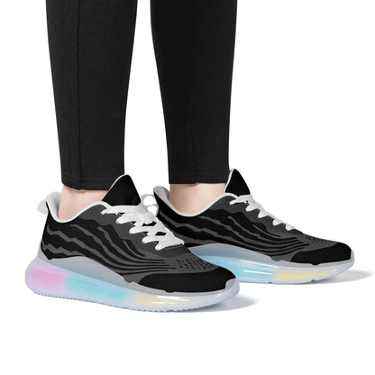 Rainbow Atmospheric Cushion Running Shoes - Black - Mishastyle