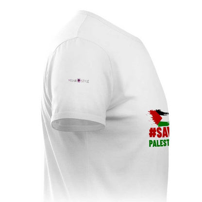 Round Neck Shirts Cotton T-shirt - Save Palestine - Mishastyle