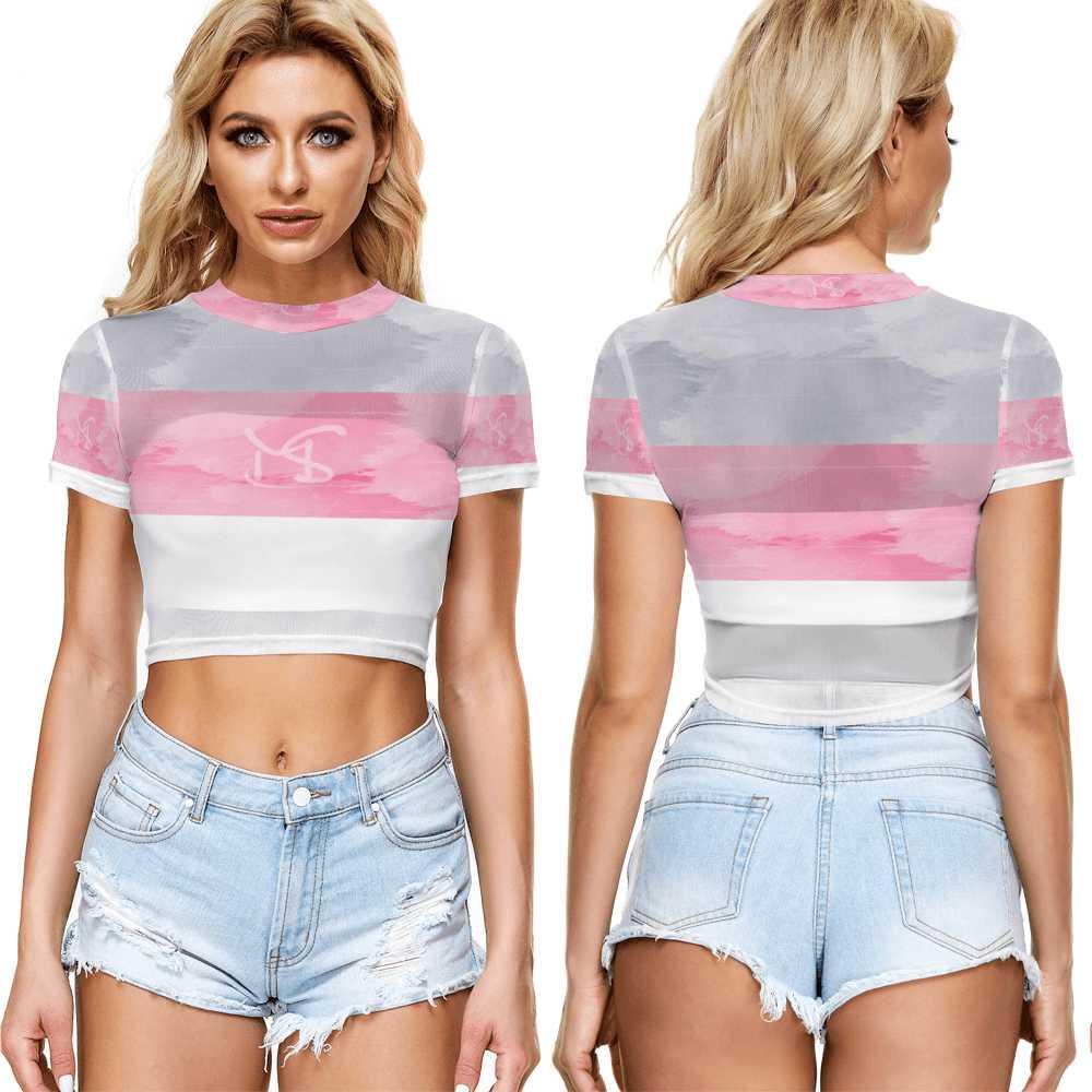 Sheer Tee Mesh Crop Top - Mishastyle