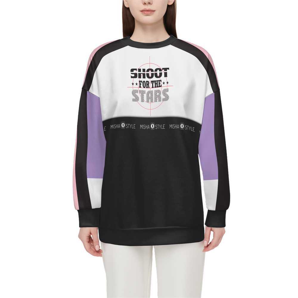 Shoot Stars Relaxed Fit Crewneck Sweatshirt - Mishastyle