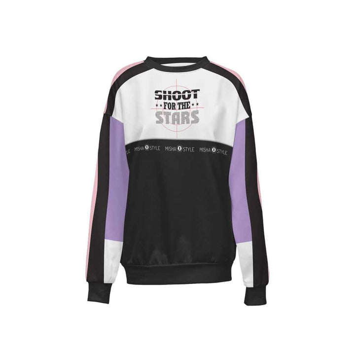 Shoot Stars Relaxed Fit Crewneck Sweatshirt - Mishastyle