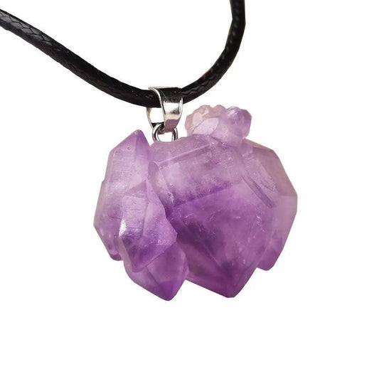 Simple Amethyst Pendant Natural Quartz Stone - Mishastyle