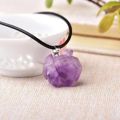 Simple Amethyst Pendant Natural Quartz Stone - Mishastyle