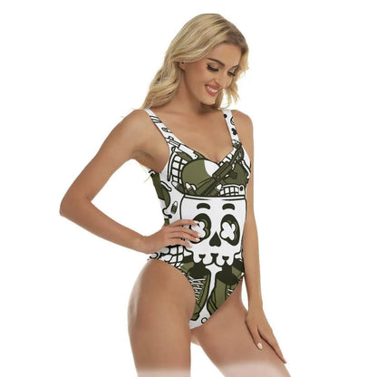 Skeleton Mood Women's One-piece Swimsuit - Mishastyle