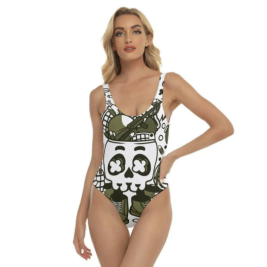 Skeleton Mood Women's One-piece Swimsuit - Mishastyle