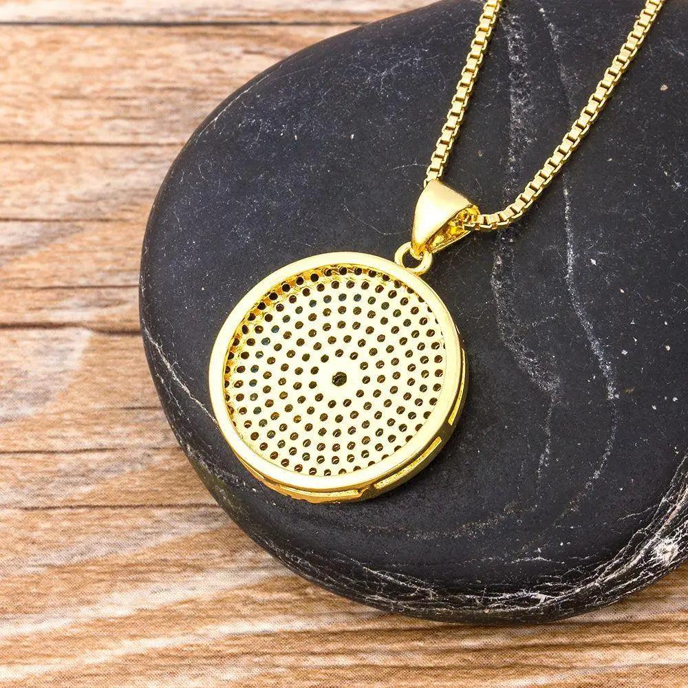 Turkish Round Evil Eye Pendant Necklace - Mishastyle