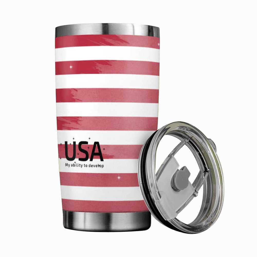 USA Flag 570g Travels Coffee Cup - Mishastyle