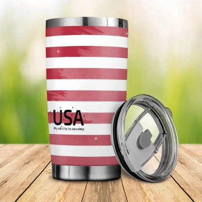 USA Flag 570g Travels Coffee Cup - Mishastyle