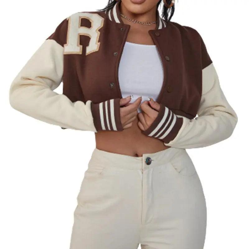 Warm Crop varsity jacket - Mishastyle