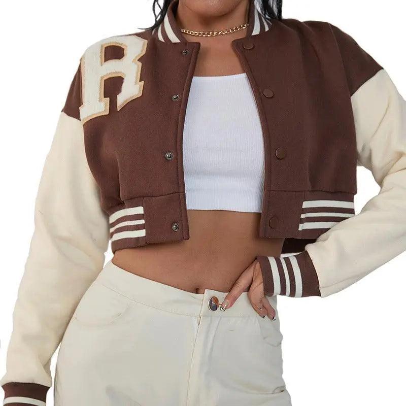 Warm Crop varsity jacket - Mishastyle