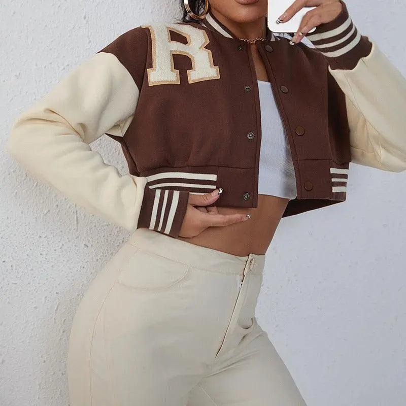 Warm Crop varsity jacket - Mishastyle