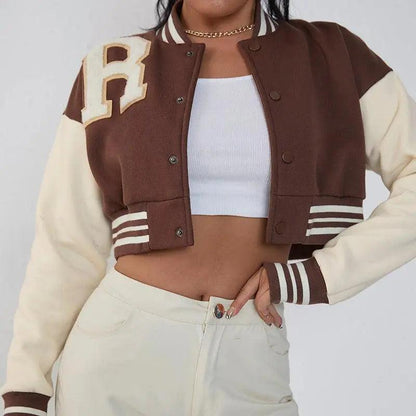 Warm Crop varsity jacket - Mishastyle