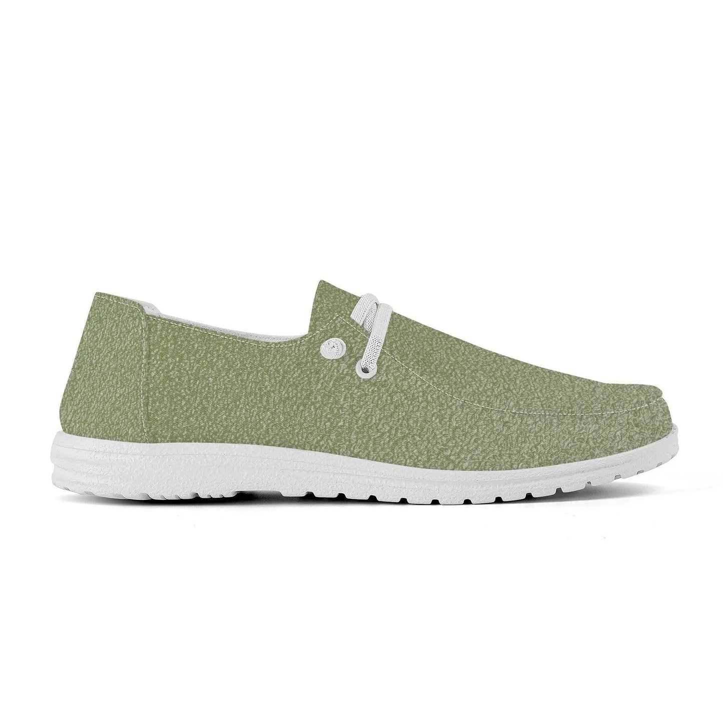 Women Canvas Loafers Slip On - Garden Green - Mishastyle