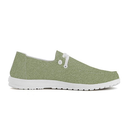 Women Canvas Loafers Slip On - Garden Green - Mishastyle