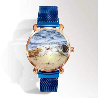 Women's Magnetic Buckle Quartz Wrist Watches - Blue - Mishastyle