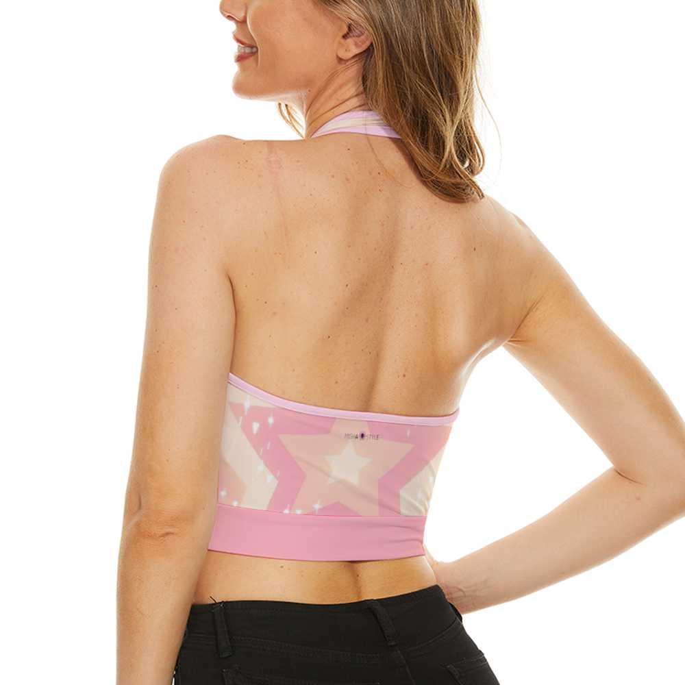 Women's Sleeveless Crop Top - Stars - Mishastyle